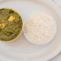 Palak Paneer · Vegetarian. Paneer cubes in creamed spinach, and fresh spices.