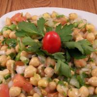 Chickpea Salad · Vegetarian, vegan. Served with Pita Bread.