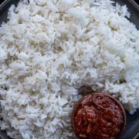  - Rice And Stew · Long Grain White Rice served with A Side of Stew.