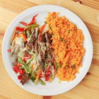 Mexican Fajitas · Served with rice