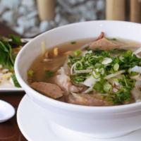 Pho  · House special noodle soup. Steak, flank, brisket, meatball, tendon or tripe.