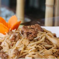 Stir Fry Chow Fun · Stir fry chow fun noodle with choice of beef, chicken, or Tofu.