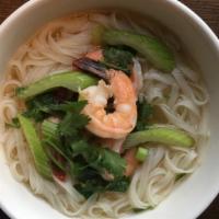 Thai Noodle Soup · Choice of meat with thin rice noodle in clear broth soup with celery, cilantro, green onion,...