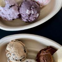 Flights · Each flight comes with three small scoops and is topped with waffle cone pieces!