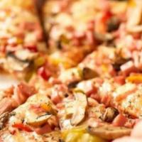 Bill'S Meat Lovers Pizza (Family) · Bacon, mozzarella cheese, pepperoni, ham, Italian sausage and Italian meatballs.