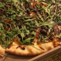 Short Rib Italiano Pizza · with beef short rib, fontina, mozzarella, roasted peppers, baby spinach, and balsamic cartel...