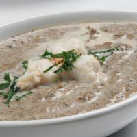 Bacio Mushroom Soup · with marsala cream