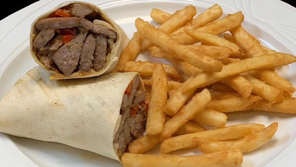 Sausage, Peppers And Onions Wrap · Mild Italian sausage with grilled peppers and onions