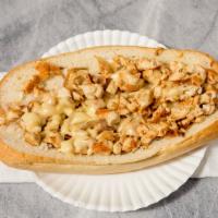 Grilled Chicken Cheesesteak · Made with chunks of 100% chicken breast.