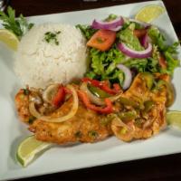 Filé De Frango Grelhado · Grilled chicken. Delicious chicken breast marinated in house special Oliveira's sauce grille...