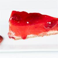 Cheesecake With Strawberry Topping · Slice of Cheesecake with Strawberry Topping