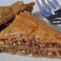 Baklava (2) · The most famous  Greek dessert! Made from freshest ingredients, phyllo, walnut filling drenc...