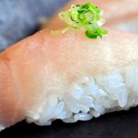 Hamachi (Yellowtail) Sushi · Hamachi (yellowtail) sushi.
