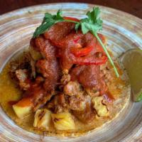 Al Pastor Taco · Adobo pork, pineapple, jalapenos, salsa roja.