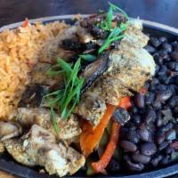 Chicken Fajitas · Scorpion classic, served sizzling with a mix of peppers, onions, mushrooms and green onions,...