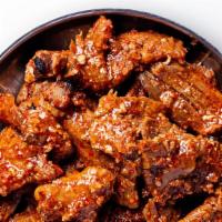 Grilled Spicy Pork (Sweet-Spicy-Chili) (Per Pound) · Thin-sliced pork marinated in a spicy chili marinade and grilled perfectly.