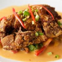 Roasted Rohan Duck Curry · Duck roasted in our house blend of chiang mai herbs and spices served with red curry, fresh ...