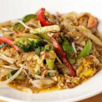 Pad Kee Mow · Popular. Stir-fry thick rice noodles with seasonal vegetables, garlic, chilies, and Thai swe...