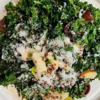 Kale & Quinoa Salad · Baby Kale, Granny Smith Apples, Red Grapes, Shaved Parmesan, Green Apple Vinaigrette