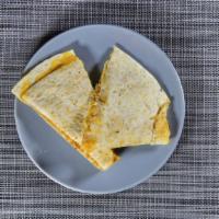 Quesadillas · Melted cheddar, tomato and onions served with salsa and sour cream.