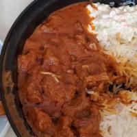 Lamb Tikka Masala · Lamb cooked with onion and tomato sauce. Served with rice.