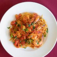 Shrimp Fra Diavolo · In a spicy marinara sauce. served over choice of pasta. served with salad italian bread and ...