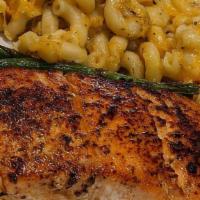 Honey Butter Salmon · Perfectly pan seared and seasoned salmon with two sides to compliment the taste