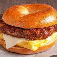Breakfast Sandwich · Two Eggs, Cheese, and Meat  on the Toast Bread
