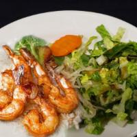 Spicy Shrimp Teriyaki Entrée · Spicy shrimp dressed in teriyaki sauce and garnished with broccoli, bean sprout and carrot. ...