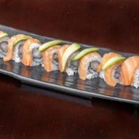 American Dream Roll · 8 pcs/roll - salmon, avocado over shrimp tempura roll.