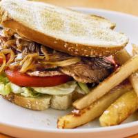 Beef Sandwich With Chips · beef sandwich with  chips. for
extra chips, $3 additional charge