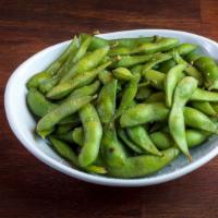 Edamame · Steamed soybeans with a sprinkle of Himalayan salt.
