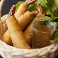 Shrimp Mermaid · Fried whole shrimp, ground chicken wrapped in wonton skin