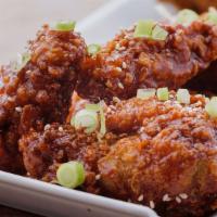 K-Town Wings · Casa battered chicken wings with your choice of Korean fire sauce, garlic soy sauce, or naked.