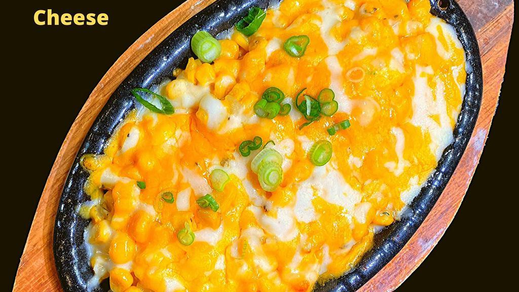 Sweet Corn Cheese · Casa seasoned corn cooked in butter mayonnaise, onion, and our cheddar or mozzarella cheese mix served on a hot skillet.