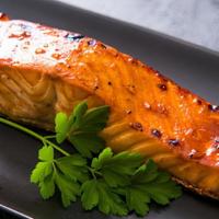 Tandoori Salmon (Gf) · succulent roasted salmon marinated overnightalong with our special blend of spices