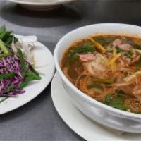 Beef Lemongrass Soup (Bun Bo Hue) · Beef tendon, well-done Angus brisket, thinly sliced beef eye round, Vietnamese soups and sal...