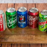 Can Soda · Coke, Canada Dry, Sprite, Pepsi.