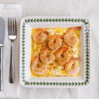 Shrimp Grits · Our Signature Garlic Old Bay Butter Seasoning with GRITS and CHEWY COOKED SHRIMPS(7pc)!