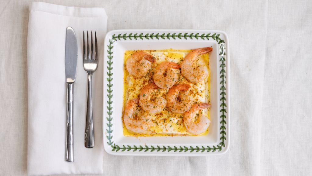 Shrimp Grits · Our Signature Garlic Old Bay Butter Seasoning with GRITS and CHEWY COOKED SHRIMPS(7pc)!
