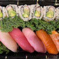 Sushi Lunch · Five pieces of sushi and california roll. Served with choice of side.
