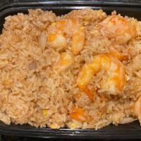Shrimp Fried Rice · Japanese style fried rice with jumbo shrimp.