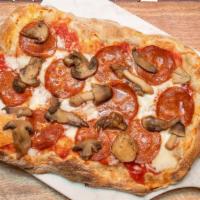 Pepperoni & Mushrooms · Small batch pepperoni and wild mushrooms top our 72 hour crust, along with San Marzano sauce...