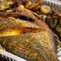Fried Tilapia · Fried Tilapia Whole Fish . Choose with 1 (rice option and 1 side) or 2 sides.