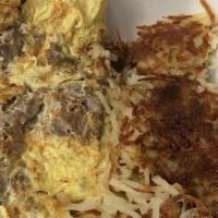 Philly Steak Omelette · Philly steak with american cheese