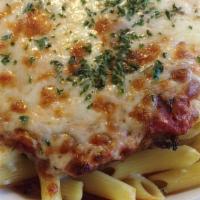 Parmigiana · Choice of milk-fed veal, house-made chicken cutlet or batter-dipped eggplant side of spaghet...