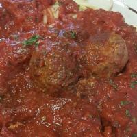Spaghetti With Meatballs · San Marzano tomato-basil sauce.