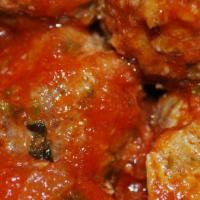 Meatballs · Juicy meatballs in marinara sauce.