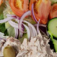 Tuna Salad · Large. House salad with a big scoop of white tuna.
