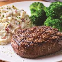 8 Oz. Top Sirloin* · Lightly seasoned USDA Select top sirloin* cooked to perfection and served hot off the grill....